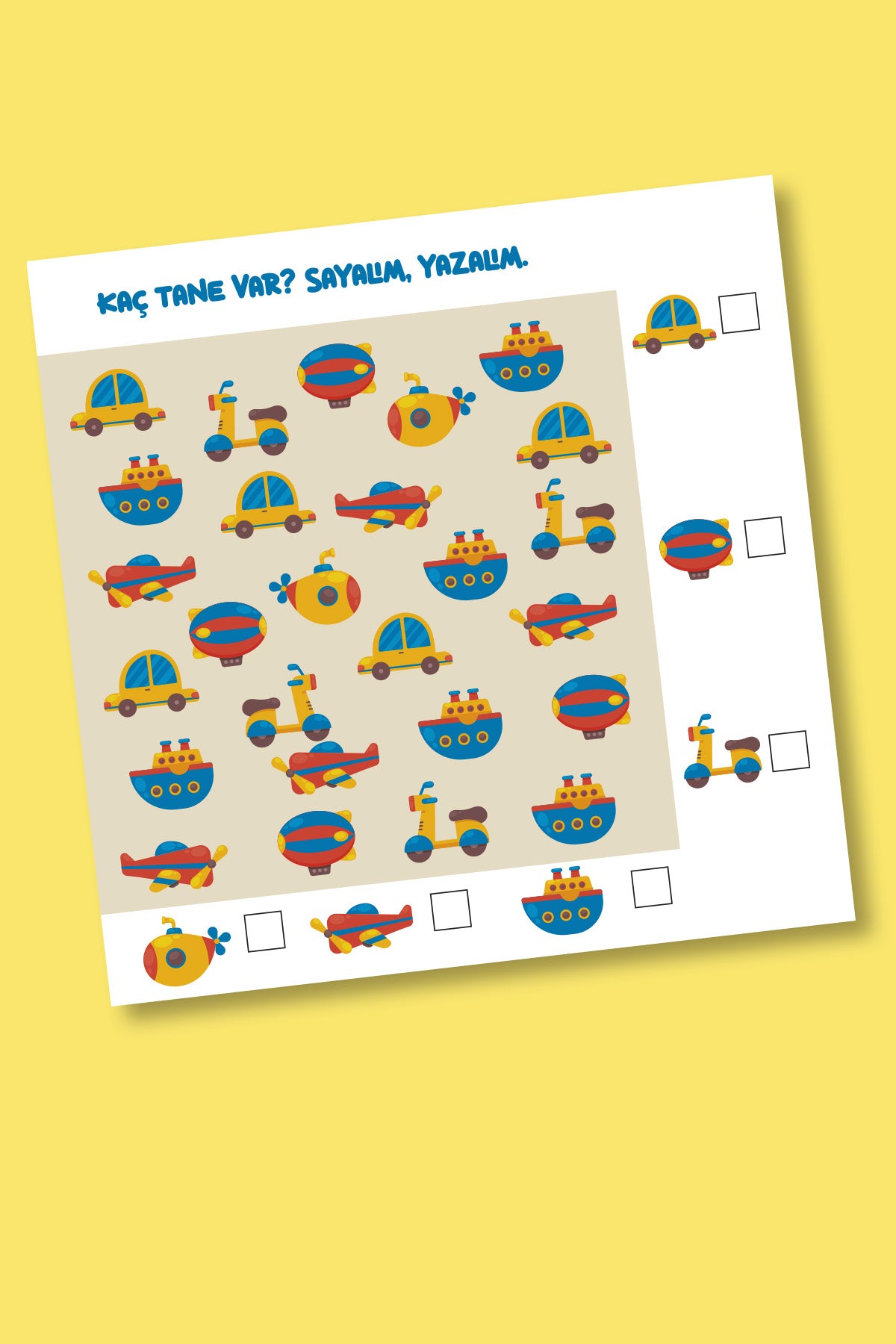 Kaç Tane Var? Sayma Kitabı - 4+ Yaş Aktivite Kitabı - Okul Öncesi Etkinlik