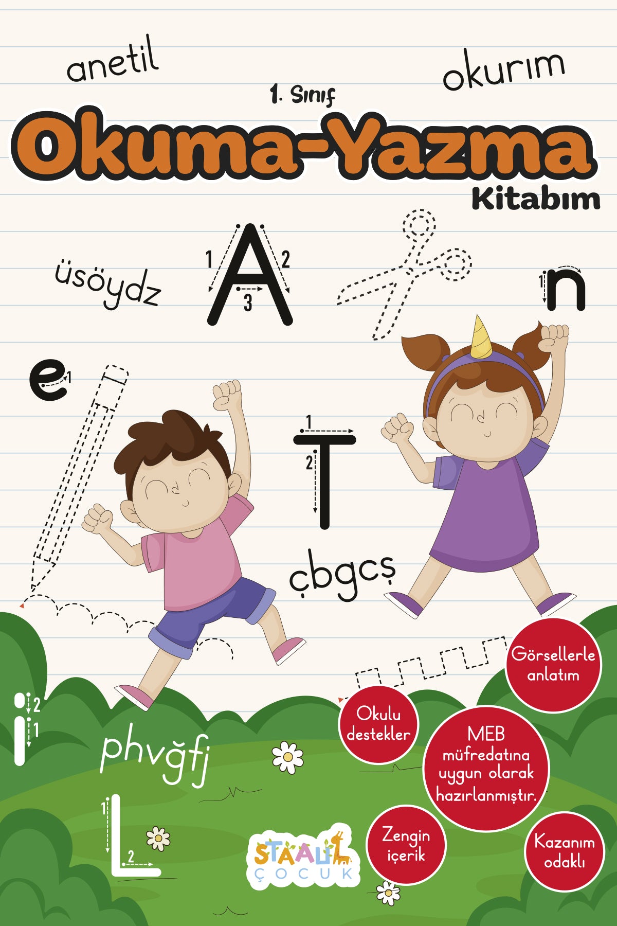 İlkokul 1. Sınıf Kaynak Kitapları Serisi / Okuma - Yazma Kitabım (Yeni Müfredat - Anetil)