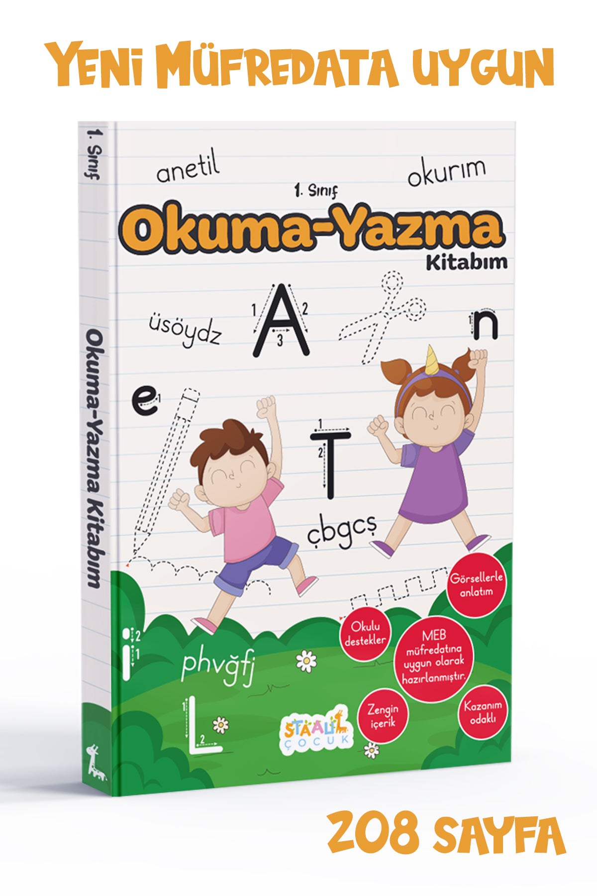 İlkokul 1. Sınıf Kaynak Kitapları Serisi / Okuma - Yazma Kitabım (Yeni Müfredat - Anetil)