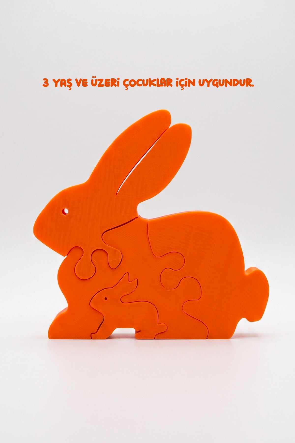 Hayvan Dostlar Puzzle Seti – Tavşan, Fil, Köpek Figürlü Renkli Eğitici Çocuk Puzzle Oyuncağı 3+ Yaş