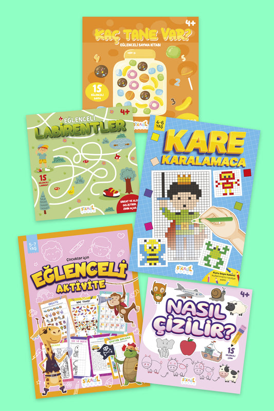 Anaokulu Seti - Okul Öncesi Etkinlik Kitapları (5 Kitap)