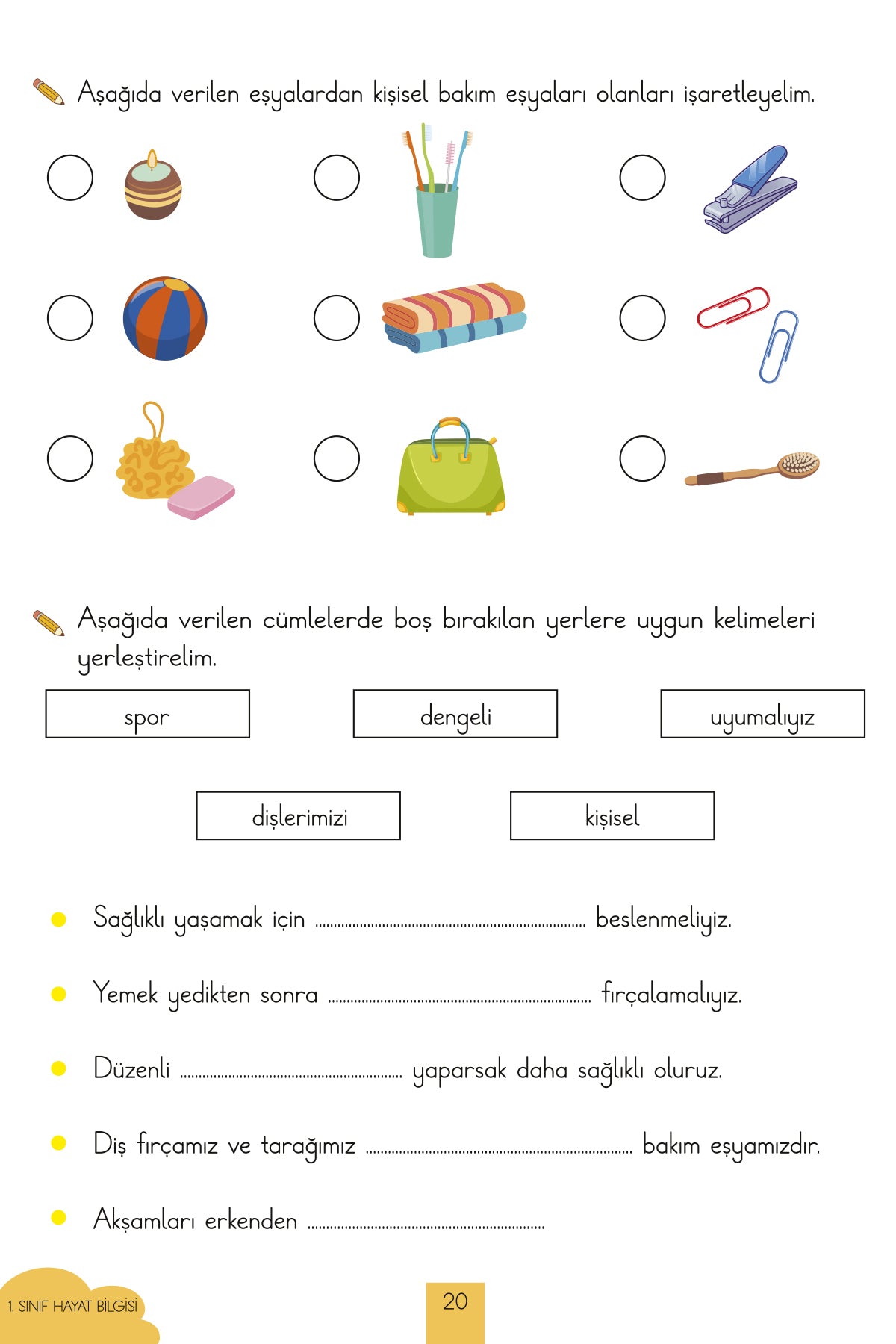 İlkokul 1. Sınıf Kaynak Kitapları Serisi / Hayat Bilgisi Kitabım (Yeni Müfredat)