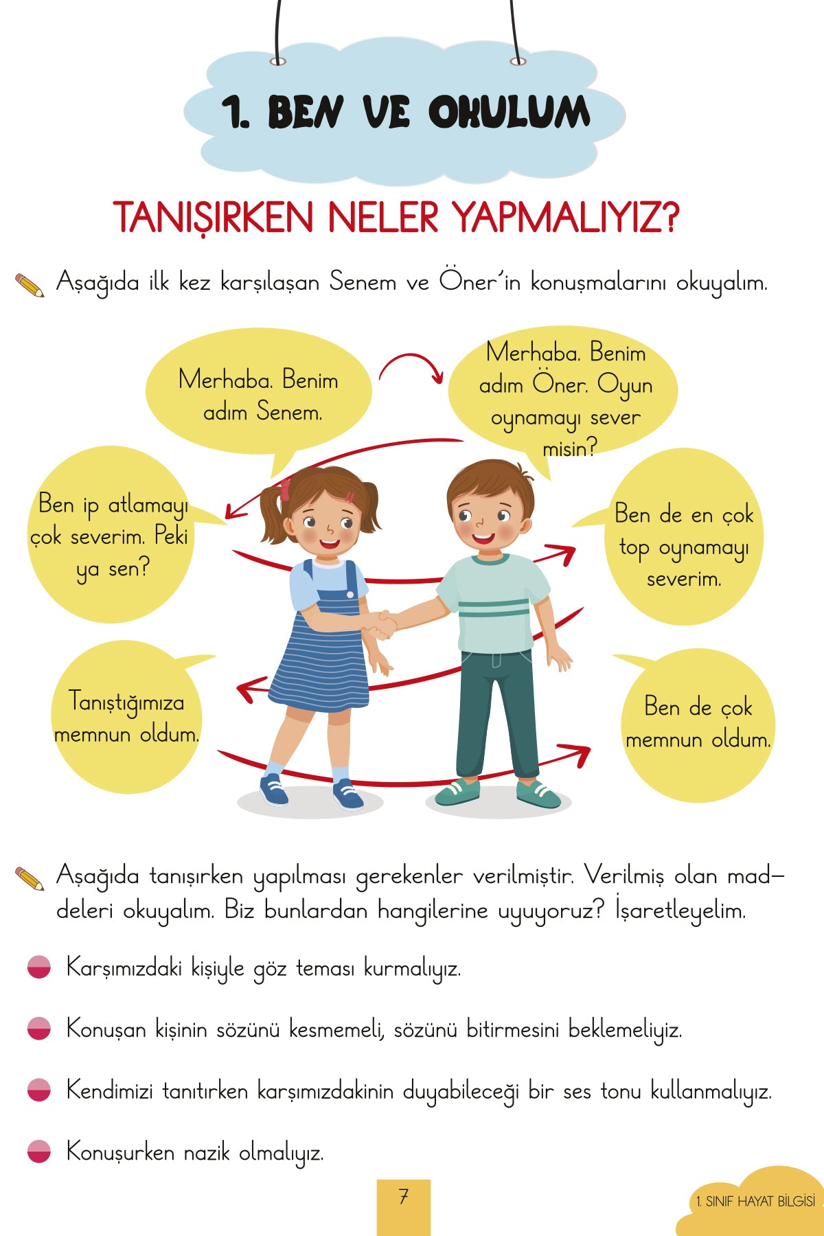 İlkokul 1. Sınıf Kaynak Kitapları Serisi / Hayat Bilgisi Kitabım (Yeni Müfredat)