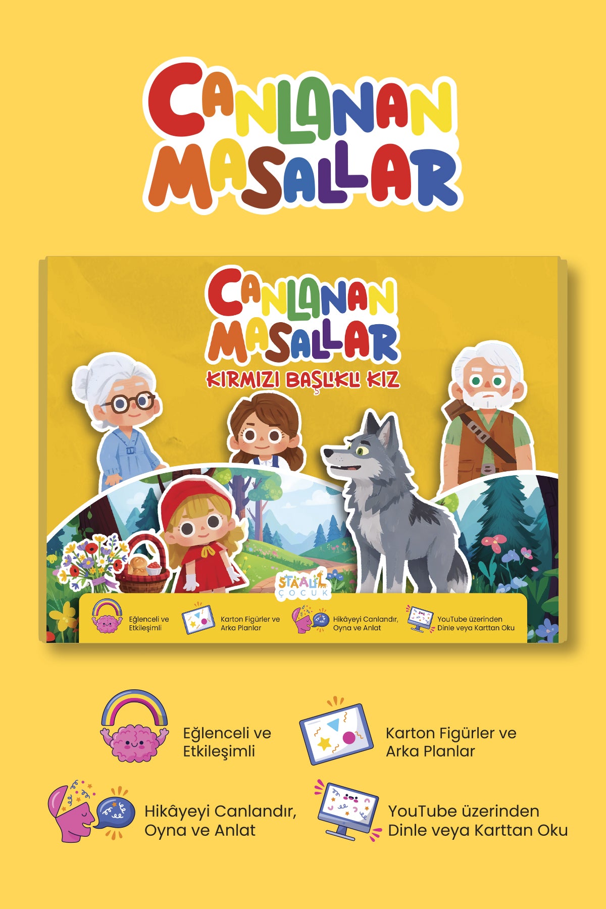 Canlanan Masallar - Kırmızı Başlıklı Kız - Okul Öncesi Etkinlik Kartları