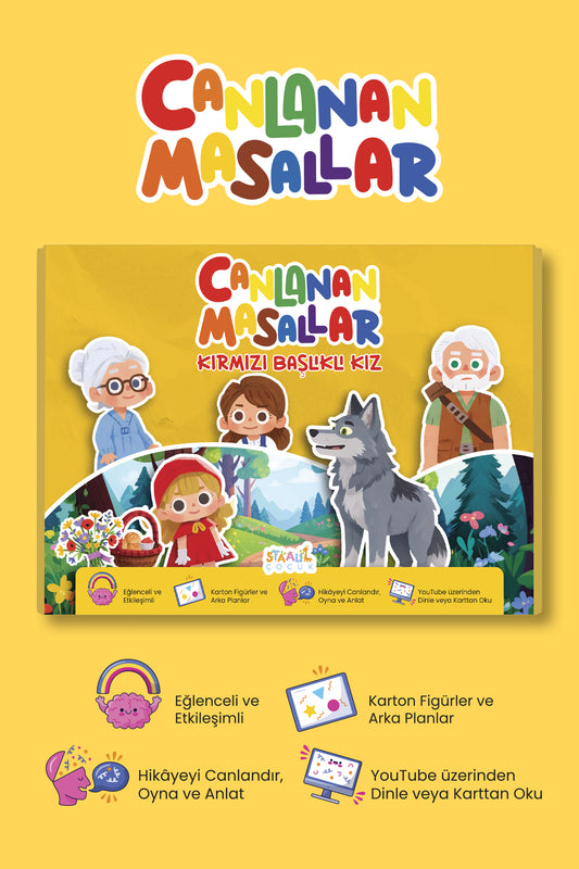 Canlanan Masallar - Kırmızı Başlıklı Kız - Okul Öncesi Etkinlik Kartları
