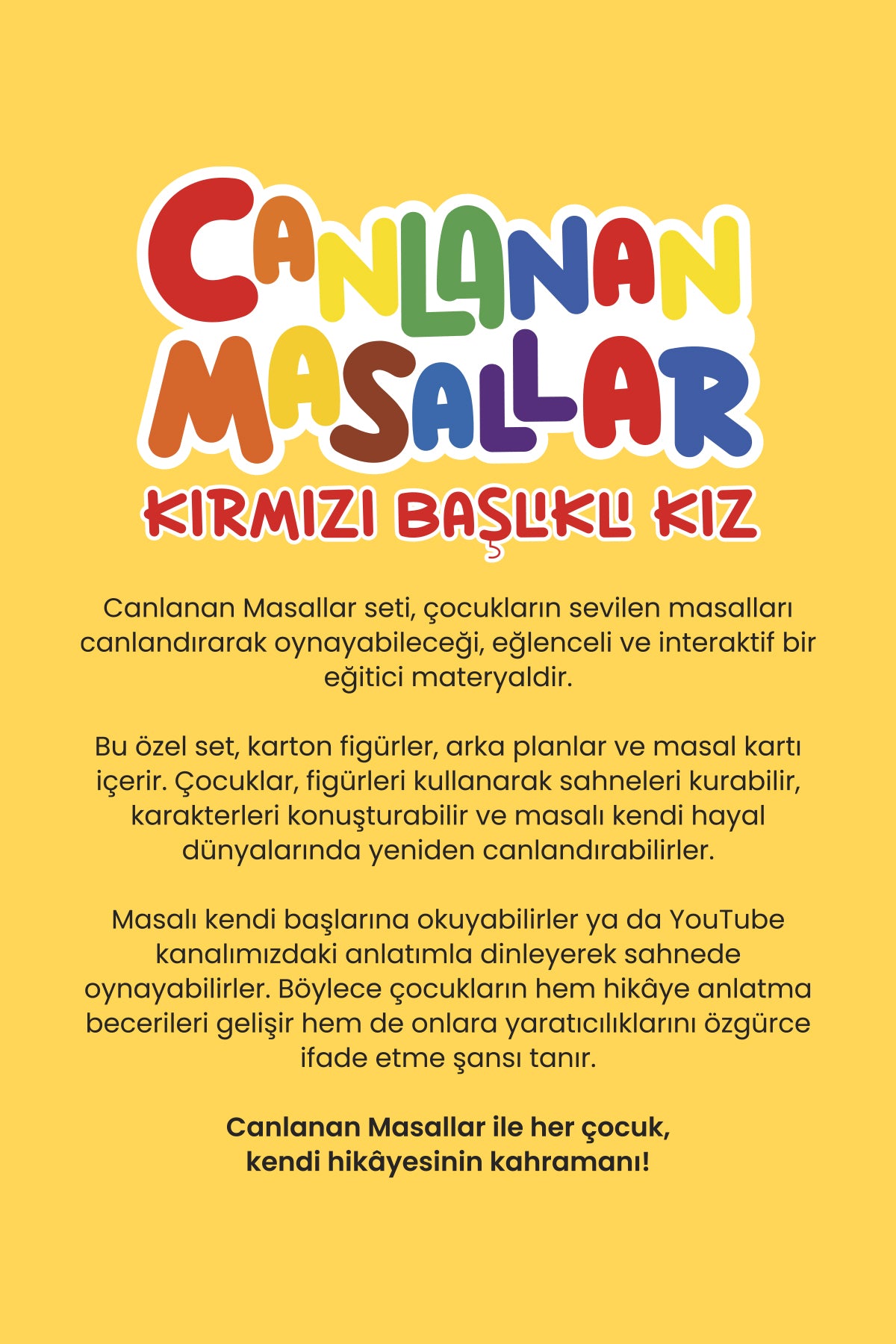 Canlanan Masallar - Kırmızı Başlıklı Kız - Okul Öncesi Etkinlik Kartları
