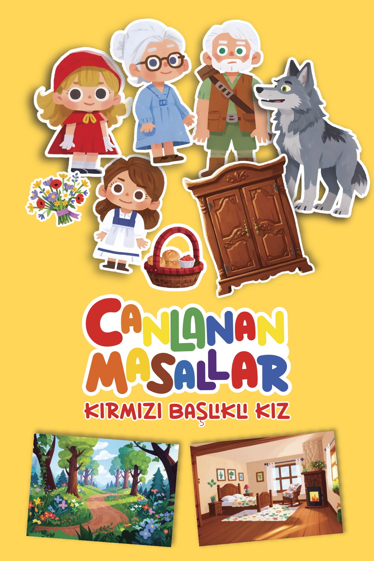 Canlanan Masallar - Kırmızı Başlıklı Kız - Okul Öncesi Etkinlik Kartları