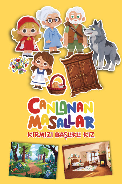 Canlanan Masallar - Kırmızı Başlıklı Kız - Okul Öncesi Etkinlik Kartları