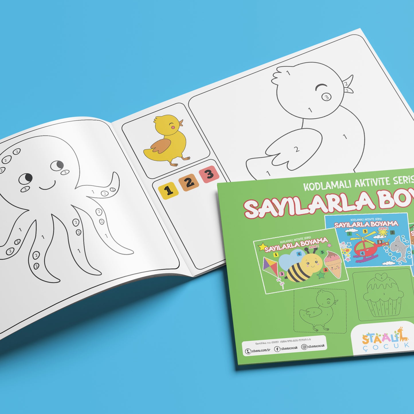Kodlamalı Aktivite Serisi - Sayılarla Boyama Kitabı - 3'lü Set - Seviye 1-2-3 (3 Kitap)