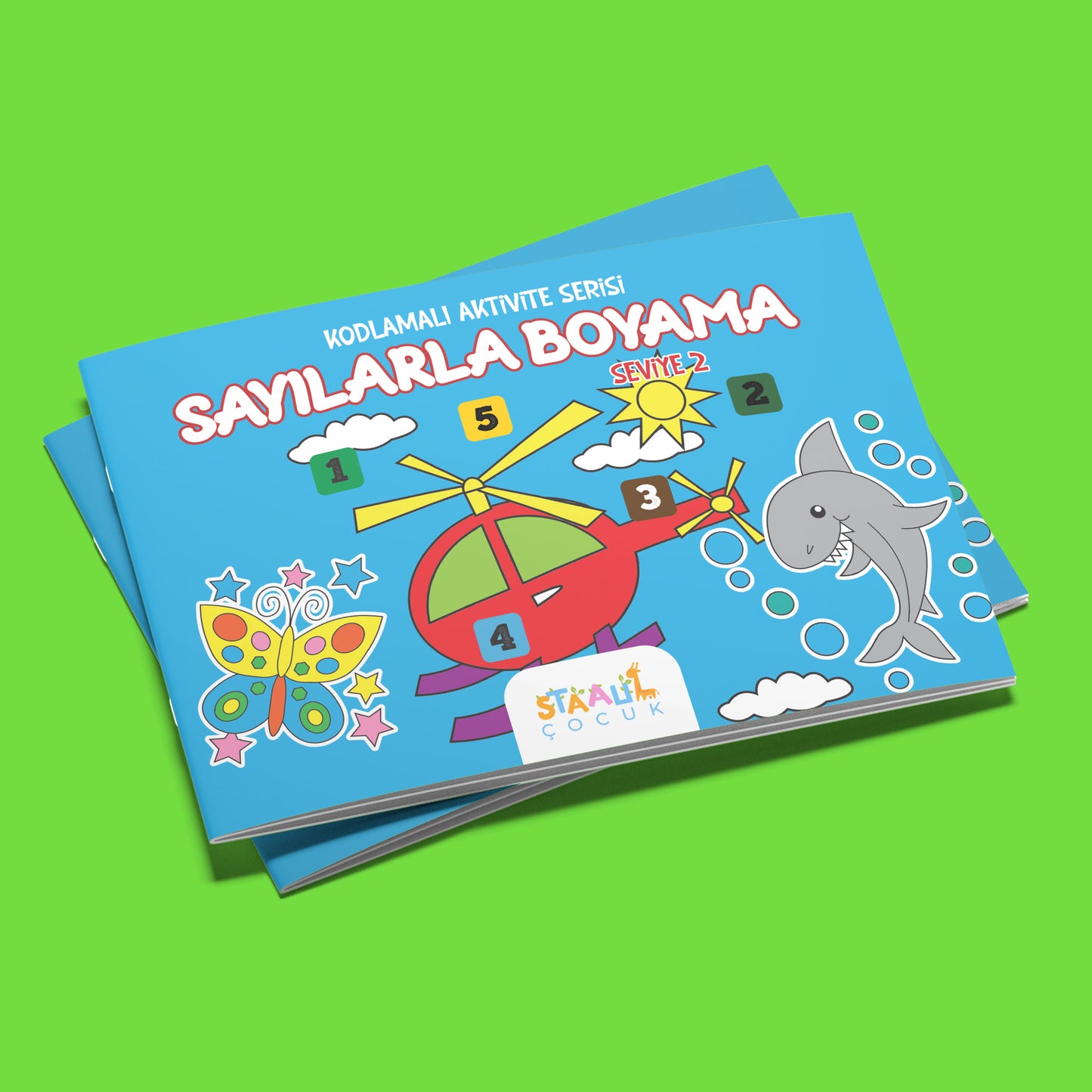 Kodlamalı Aktivite Serisi - Sayılarla Boyama Kitabı - 3'lü Set - Seviye 1-2-3 (3 Kitap)