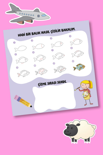 Nasıl Çizilir? - 4+ Yaş Aktivite Kitabı - Okul Öncesi Etkinlik