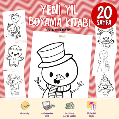 Yeni Yıl Boyama Kitabı - Dijital İndirilebilir Kitap (PDF)