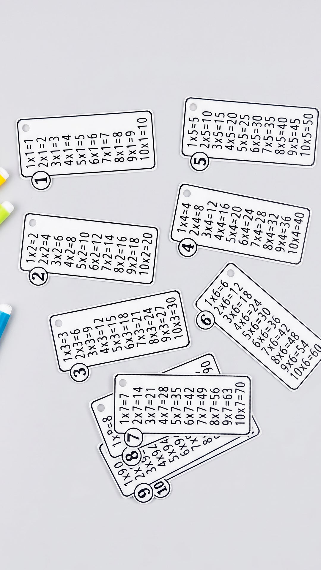 Çarpım Tablosu Kartları | Anahtarlık | İlkokul Matematik Eğitici Oyuncak