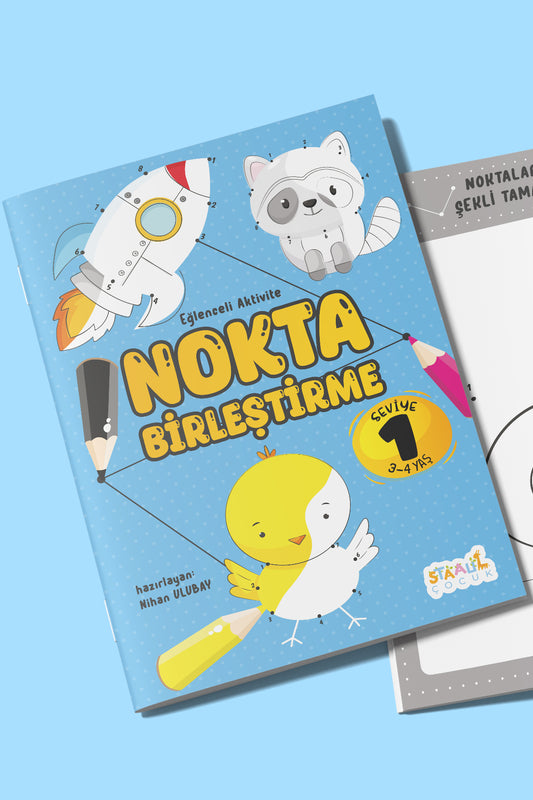 Eğlenceli Aktivite Nokta Birleştirme - Çocuklar Için Boyama Ve Aktivite Kitabı - Seviye 1