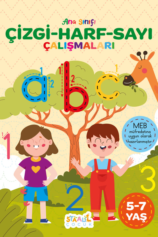 Anasınıfı Çizgi - Harf - Sayı Çalışmaları Kitabı - 1. Sınıfa Hazırlık Serisi - Yeni Müfredat